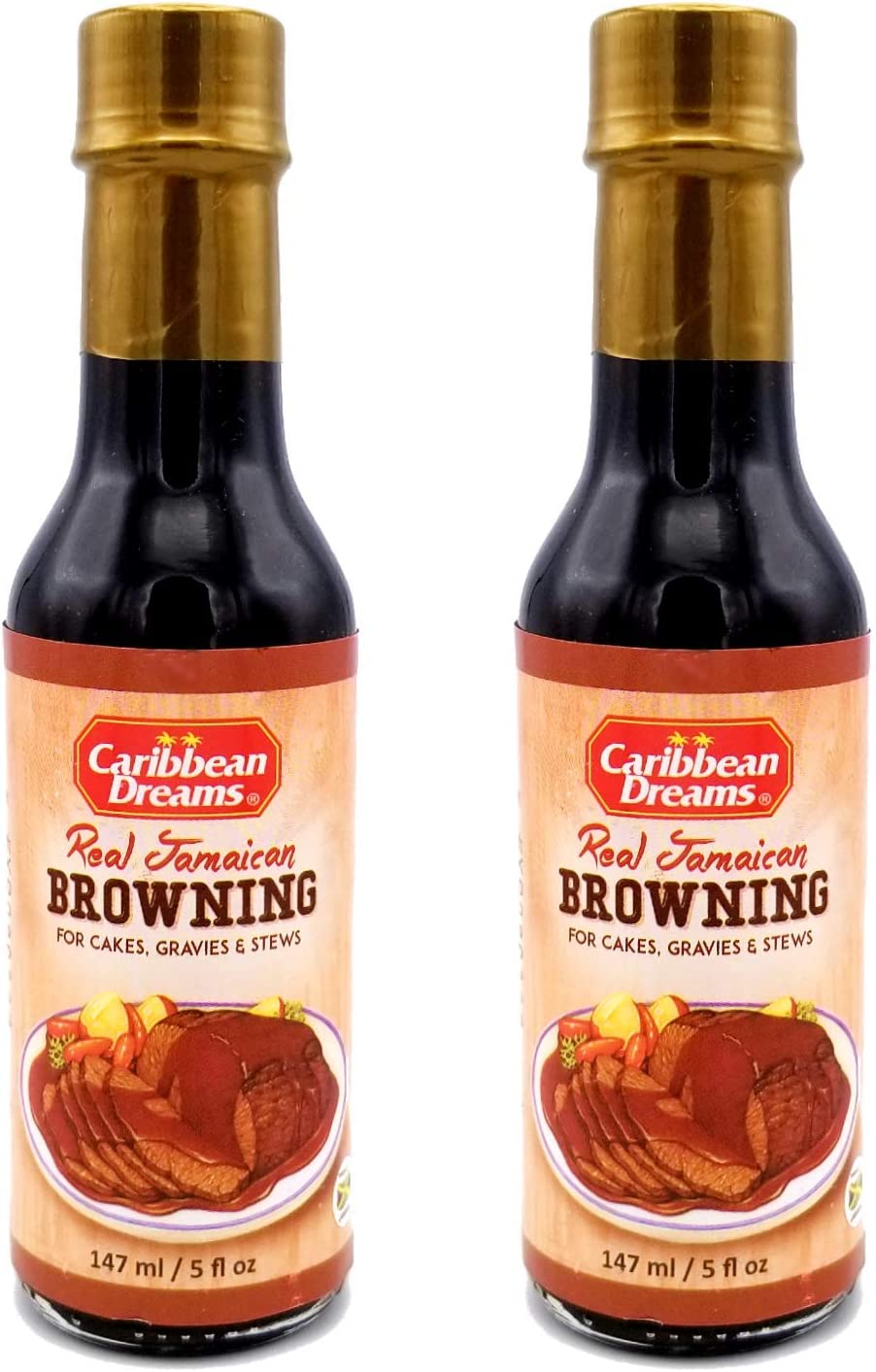 Caribbean Browning Sauce is used to enhance the color and flavor in meat, poultry, and seafood dishes such as Oxtail Stew, Brown Stew chicken and baked items.