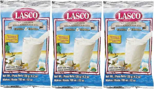 LASCO Soy Food Drink, Pack of 3 Vanilla 4.2 oz each (120g x 3= 360g)