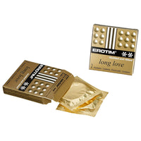 Erotim Long Love Condoms Studded, (Pack of 12), Original Gold Condom Wrappers, Best Climax Delay Condoms for Male, 24 pieces