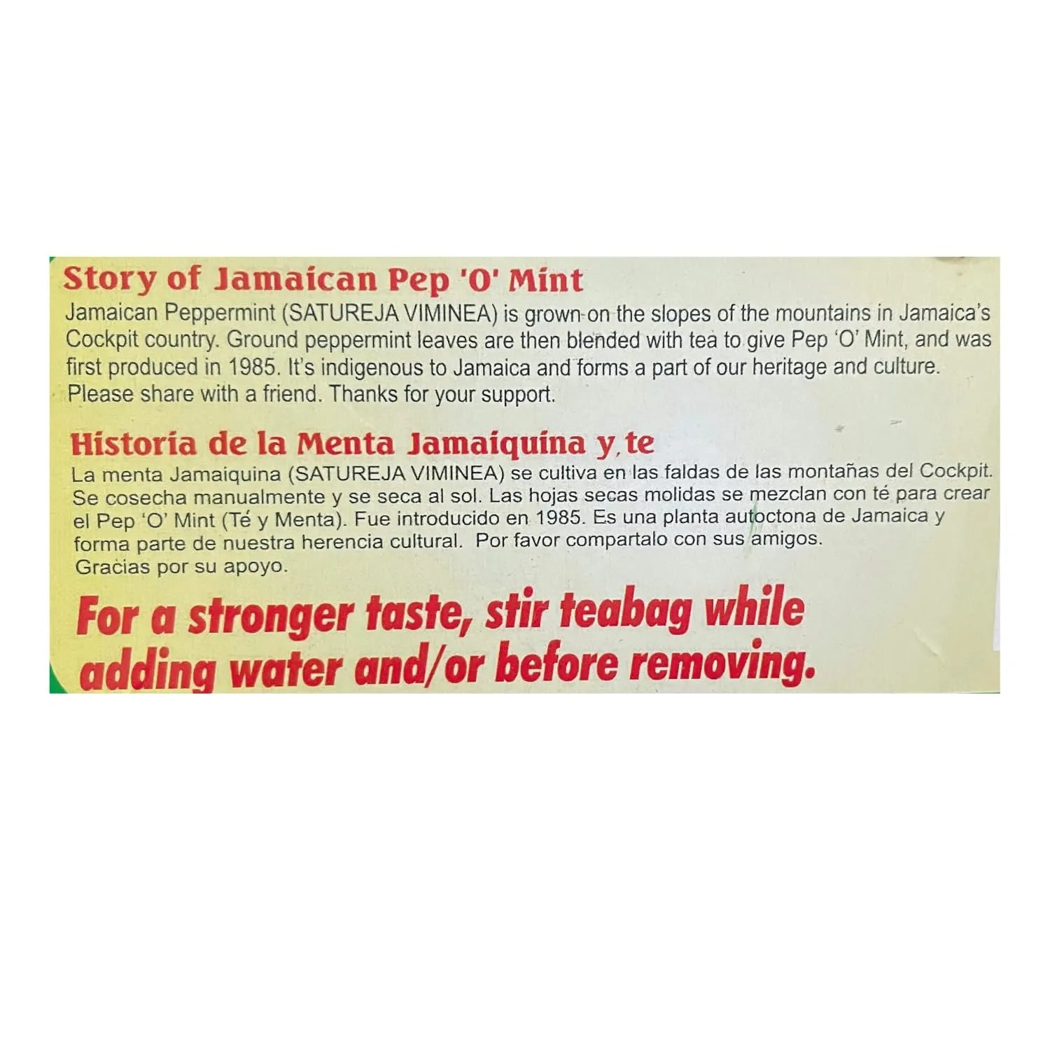 Tops Jamaican Herbal Tea Bags