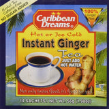 Caribbean Dreams Instant Ginger Tea Un-Sweetened, 14 Sachets