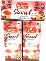 Caribbean Dreams Sorrel &amp; Ginger Tea, 24 sachets de thé (paquet de 3) expédition rapide