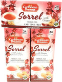 Caribbean Dreams Sorrel &amp; Ginger Tea, 24 sachets de thé (paquet de 3) expédition rapide