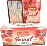 Caribbean Dreams Sorrel &amp; Ginger Tea, 24 sachets de thé (paquet de 3) expédition rapide