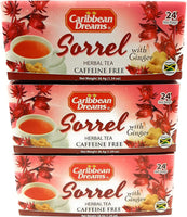 Caribbean Dreams Sorrel & Ginger Tea, 24 Tea Bags (Pack of 3) fast shipping