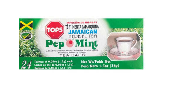 Jamaican Pepomint Herbal Tea, 24 Tea bags, All Natural (Pack of 6)