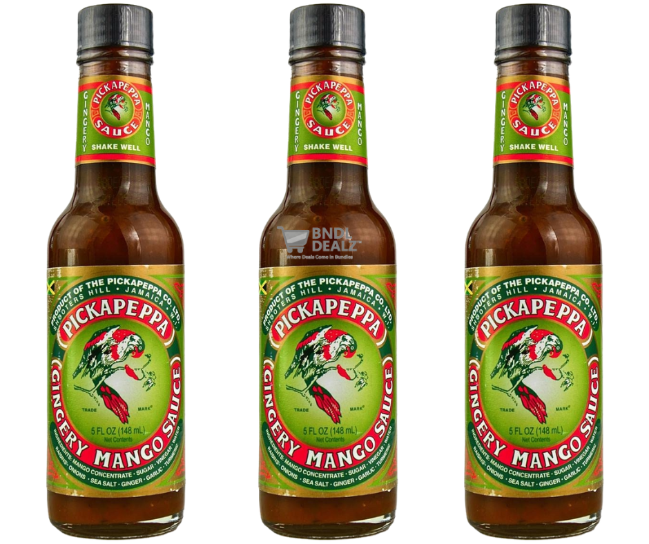 Pickapeppa Jamaican Sauces – Hot Mango, Original, Gingery Mango & Spicy Mango – 5oz – 3 Pack, 6 Pack, 12 Pack & 4-Flavour Variety Mix – Canada & USA