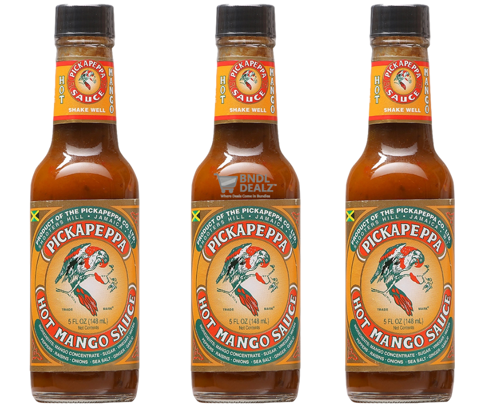 Pickapeppa Jamaican Sauces – Hot Mango, Original, Gingery Mango & Spicy Mango – 5oz – 3 Pack, 6 Pack, 12 Pack & 4-Flavour Variety Mix – Canada & USA