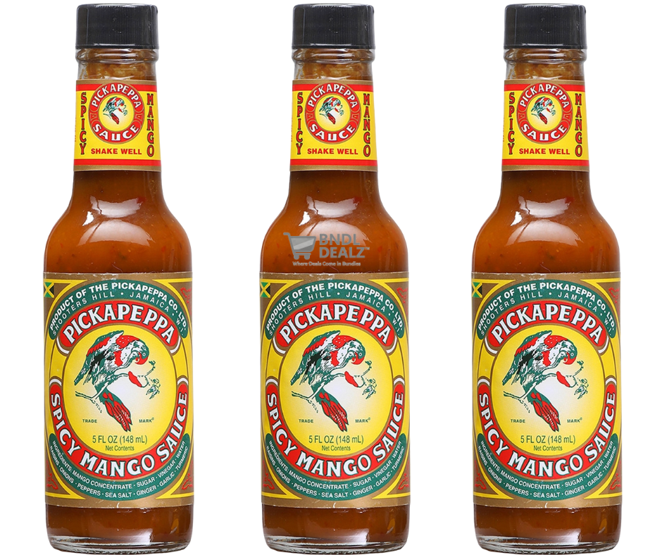 Pickapeppa Jamaican Sauces – Hot Mango, Original, Gingery Mango & Spicy Mango – 5oz – 3 Pack, 6 Pack, 12 Pack & 4-Flavour Variety Mix – Canada & USA