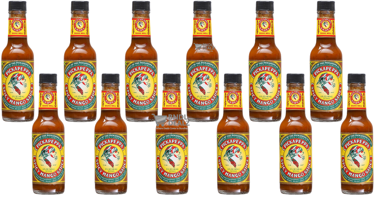 Pickapeppa Jamaican Sauces – Hot Mango, Original, Gingery Mango & Spicy Mango – 5oz – 3 Pack, 6 Pack, 12 Pack & 4-Flavour Variety Mix – Canada & USA