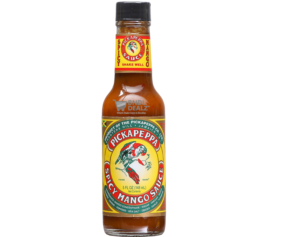 Pickapeppa Jamaican Sauces – Hot Mango, Original, Gingery Mango & Spicy Mango – 5oz – 3 Pack, 6 Pack, 12 Pack & 4-Flavour Variety Mix – Canada & USA