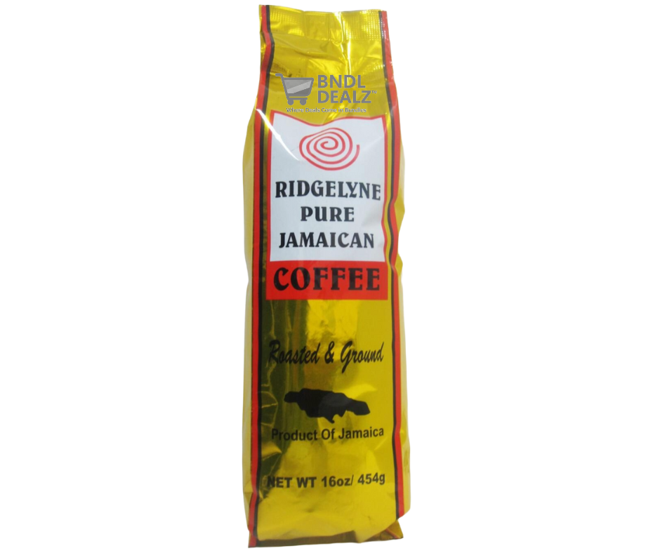 Ridgelyne Pure Jamaican Coffee 16oz roasted and ground premium blend—authentic Jamaican coffee available online across Canada.
