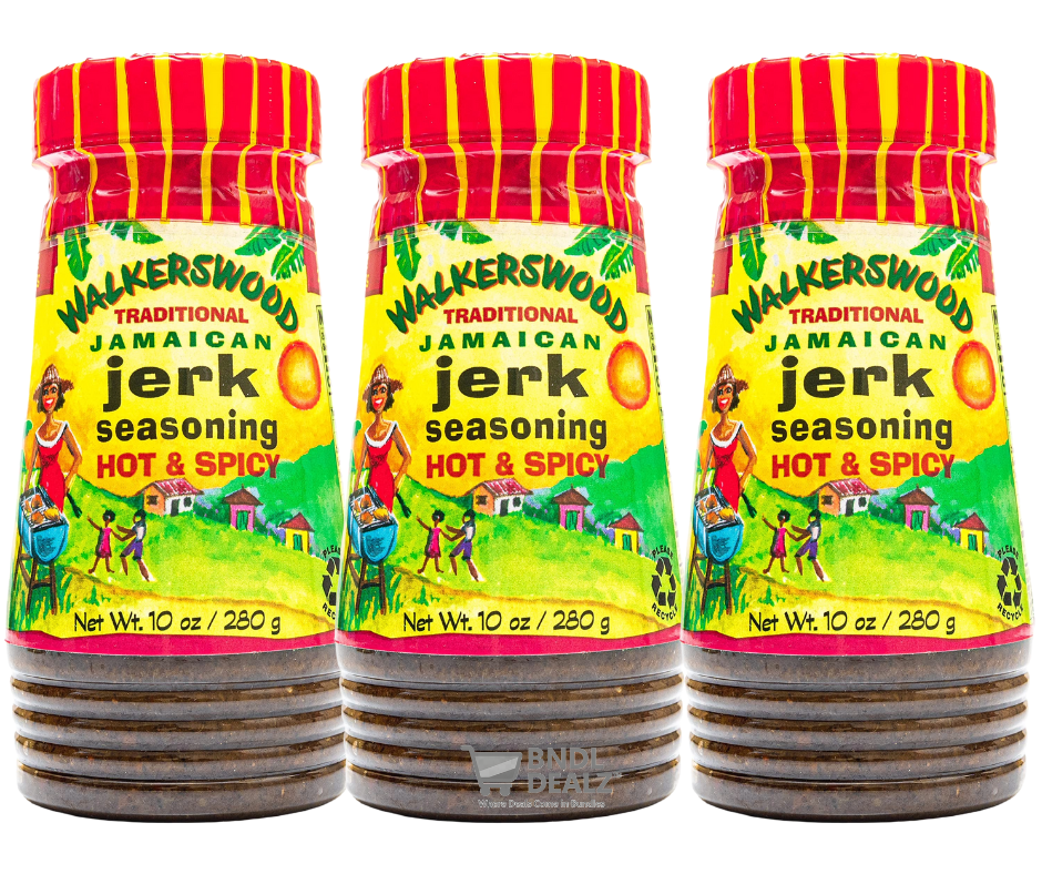 Walkerswood Hot & Spicy Jamaican Jerk Seasoning 3 Pack – Authentic 10oz Caribbean marinade for BBQ, chicken, pork and grilling – Available Canada & USA