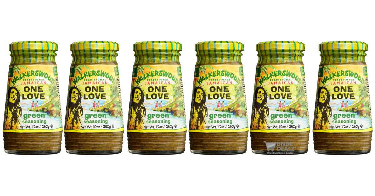 Walkerswood One Love Jamaican Green Seasoning 10oz – 6 Pack – Authentic Caribbean Marinade by BNDLDEALZ