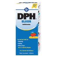 dph elixir antihistamine for fast relief sneezing itching watery eyes alergies 120 ml - JamaicanFavorite