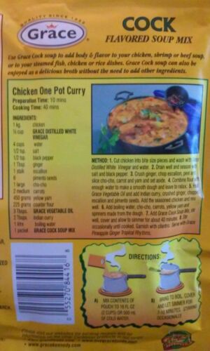 12 Jamaican Grace Cock Flavoured Soup Mix Spicy 50g
