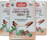 Caribbean Dreams Diabetics' Choice Cannelle Menthe avec thé Stevia (Pack de 3)