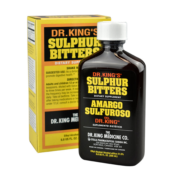 Dr. King's Sulphur Bitters 200 ml for Digestive Health, Dietary Supplement