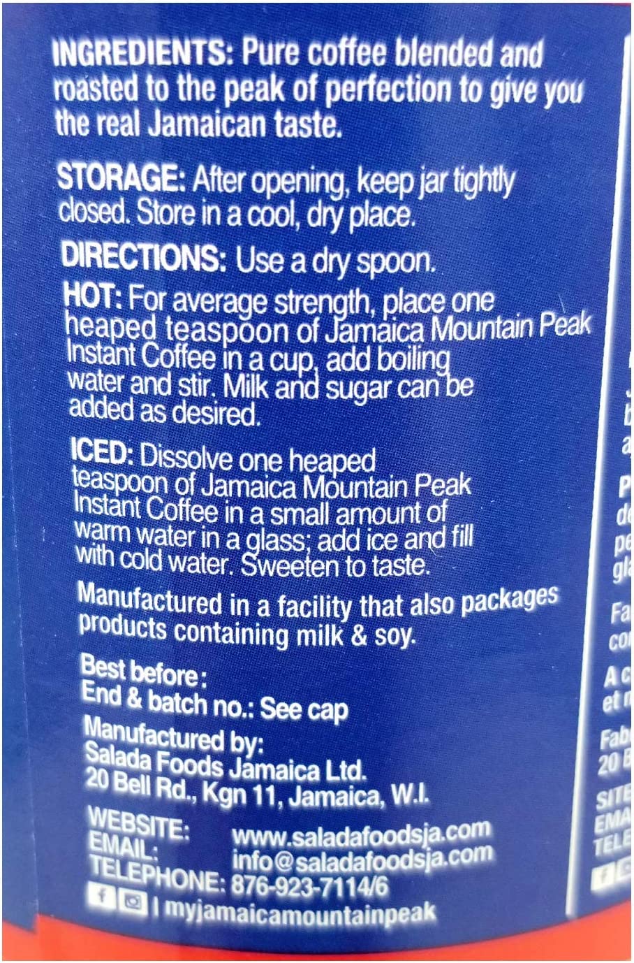 Jamaican Blue Mountain Coffee Instant by Mountain Peak3.5 oz. (Pack of 6)